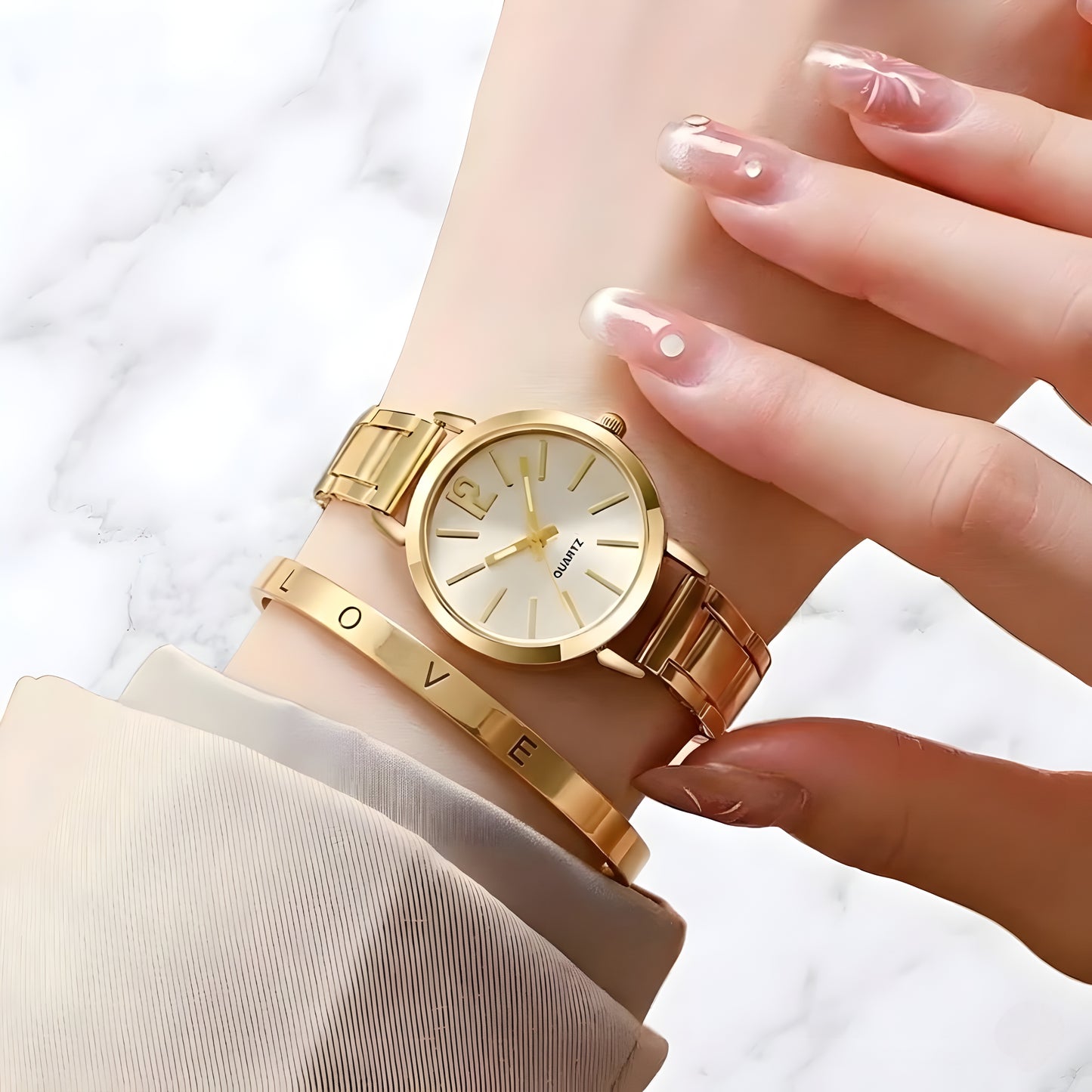 Reloj y Esclava de Mujer Aurora Gold