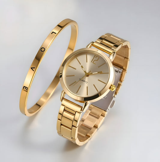 Reloj y Esclava de Mujer Aurora Gold