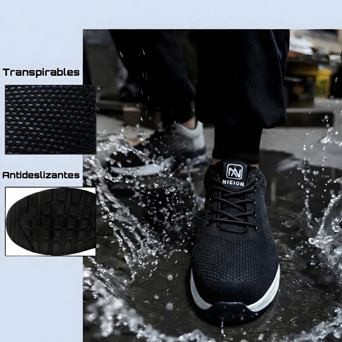 Tenis de Seguridad Deportivos NIEION BLACK