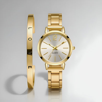 Reloj y Esclava de Mujer Aurora Gold