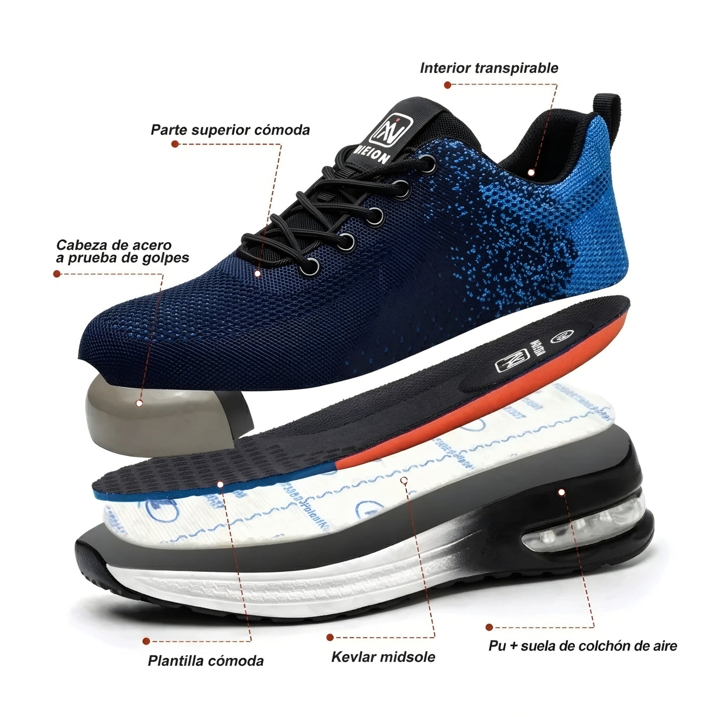 Tenis de Seguridad Deportivos NIEION
